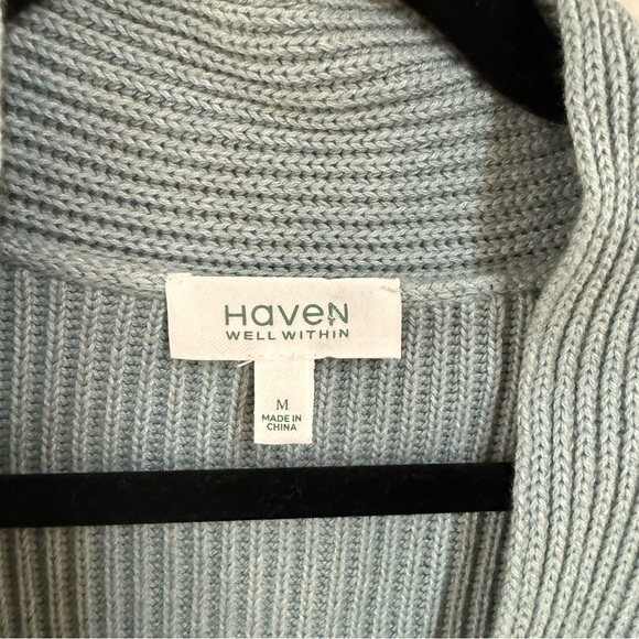 Haven Well Within Overlapped V-Neck Cotton Sweater Size M - Picture 2 of 4